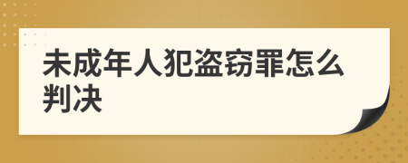 未成年人犯盜竊罪怎么判決