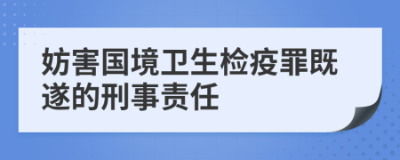 妨害國境衛(wèi)生檢疫罪既遂的刑事責(zé)任
