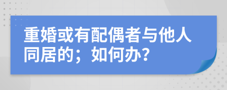 重婚或有配偶者與他人同居的；如何辦？