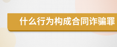 什么行為構(gòu)成合同詐騙罪