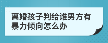 離婚孩子判給誰男方有暴力傾向怎么辦