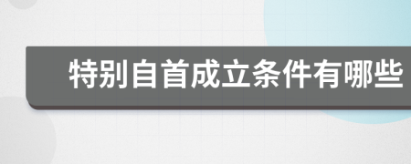 特別自首成立條件有哪些