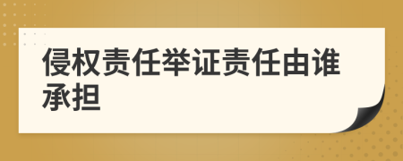 侵權(quán)責任舉證責任由誰承擔