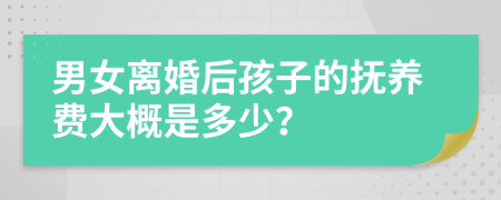 男女離婚后孩子的撫養(yǎng)費大概是多少？