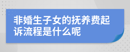 非婚生子女的撫養(yǎng)費起訴流程是什么呢