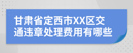 甘肅省定西市XX區(qū)交通違章處理費(fèi)用有哪些