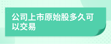 公司上市原始股多久可以交易