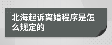 北海起訴離婚程序是怎么規(guī)定的