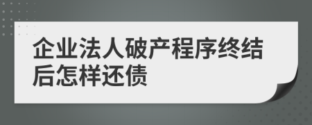 企業(yè)法人破產(chǎn)程序終結(jié)后怎樣還債