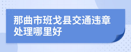 那曲市班戈縣交通違章處理哪里好