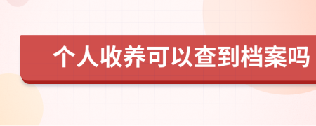 個(gè)人收養(yǎng)可以查到檔案嗎