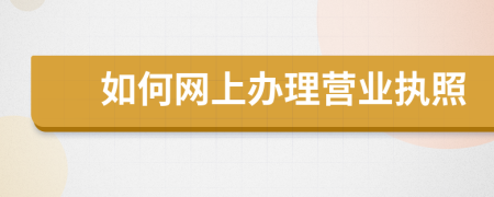 如何網(wǎng)上辦理營業(yè)執(zhí)照