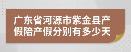 廣東省河源市紫金縣產假陪產假分別有多少天