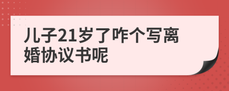 兒子21歲了咋個寫離婚協(xié)議書呢