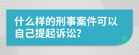 什么樣的刑事案件可以自己提起訴訟？