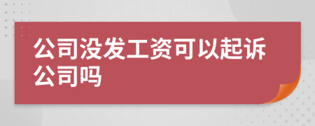 公司沒發(fā)工資可以起訴公司嗎