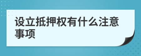 設(shè)立抵押權(quán)有什么注意事項(xiàng)