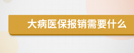 大病醫(yī)保報銷需要什么