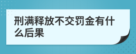 刑滿釋放不交罰金有什么后果