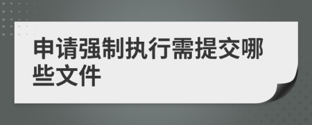 申請強(qiáng)制執(zhí)行需提交哪些文件