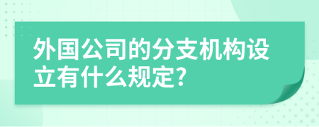 外國公司的分支機(jī)構(gòu)設(shè)立有什么規(guī)定?