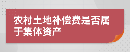 農(nóng)村土地補(bǔ)償費是否屬于集體資產(chǎn)