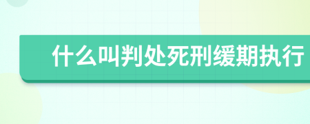 什么叫判處死刑緩期執(zhí)行