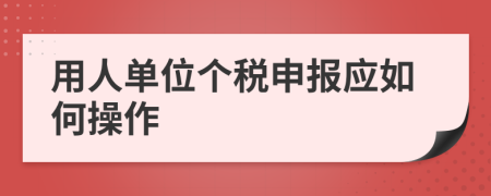 用人單位個稅申報應如何操作