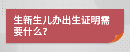 生新生兒辦出生證明需要什么？
