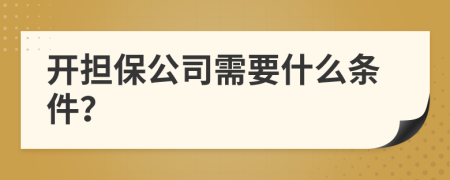 開擔保公司需要什么條件？