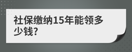 社保繳納15年能領多少錢?
