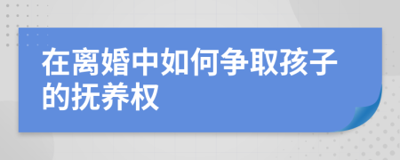 在離婚中如何爭取孩子的撫養(yǎng)權(quán)