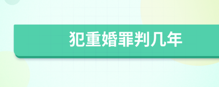 犯重婚罪判幾年
