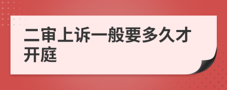 二審上訴一般要多久才開庭