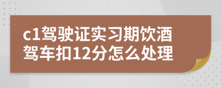 c1駕駛證實(shí)習(xí)期飲酒駕車扣12分怎么處理