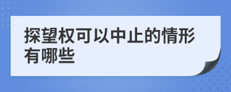 探望權(quán)可以中止的情形有哪些