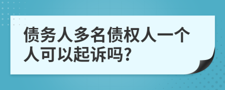 債務(wù)人多名債權(quán)人一個人可以起訴嗎?