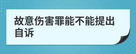 故意傷害罪能不能提出自訴