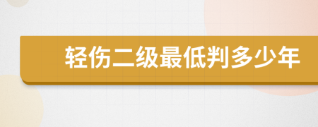 輕傷二級最低判多少年