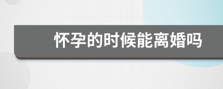 懷孕的時候能離婚嗎
