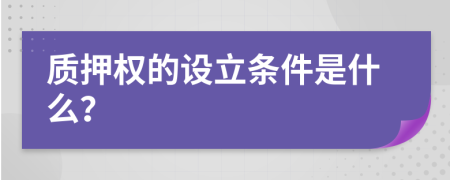 質(zhì)押權(quán)的設(shè)立條件是什么？