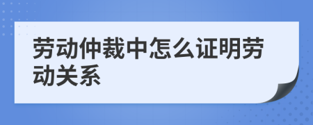 勞動仲裁中怎么證明勞動關(guān)系