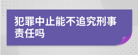 犯罪中止能不追究刑事責(zé)任嗎
