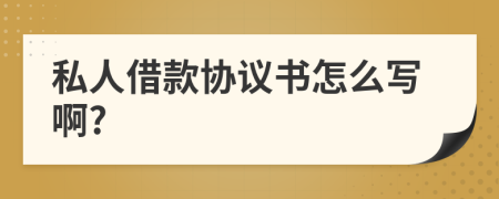 私人借款協(xié)議書怎么寫啊?