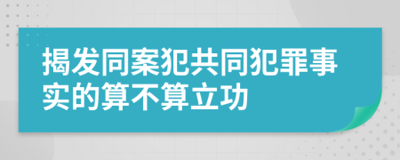 揭發(fā)同案犯共同犯罪事實的算不算立功