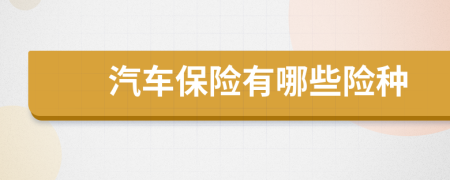汽車保險(xiǎn)有哪些險(xiǎn)種