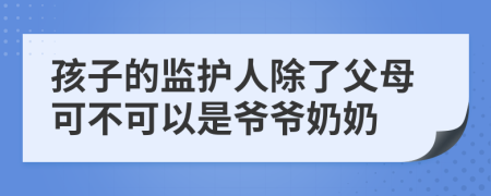 孩子的監(jiān)護人除了父母可不可以是爺爺奶奶