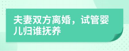 夫妻雙方離婚，試管嬰兒歸誰撫養(yǎng)