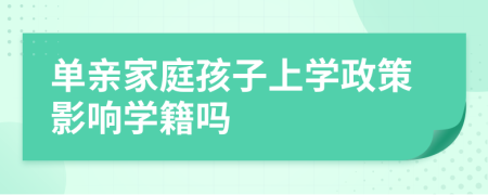 單親家庭孩子上學(xué)政策影響學(xué)籍嗎