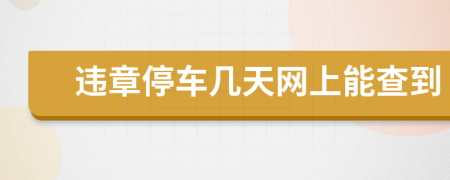 違章停車(chē)幾天網(wǎng)上能查到